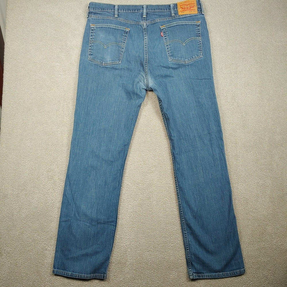 Levi Strauss 514 Straight Leg Jeans - Mens 38x30 - Blue Denim Stretch - Picture 3 of 16